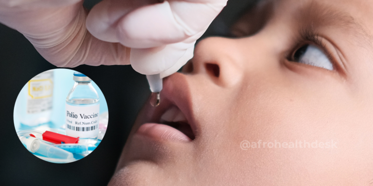 a health worker vaccinating a child with oral polio vaccine
